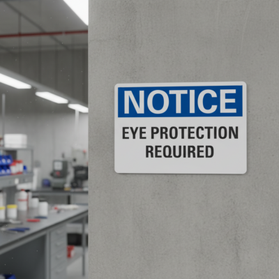 Notice Eye Protection Required