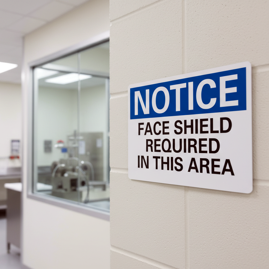 Notice Face Shield Required In This Area - Image 2