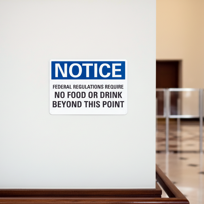 Notice Federal Regulations Require No Food Or - Image 2