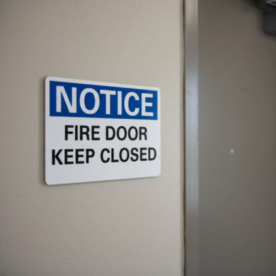 Notice Fire Door Keep Closed