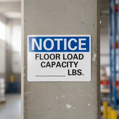 Notice Floor Load Capacity ___ Lbs.
