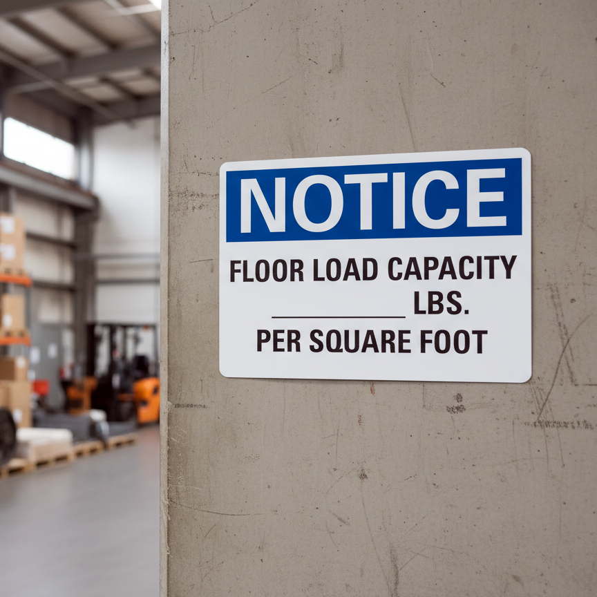 Notice Floor Load Capacity ___ Lbs. Per Square Foot - Image 2