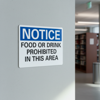 Notice Food Or Drink Prohibited In This Area