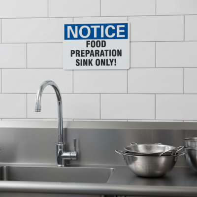 Notice Food Preparation Sink Only!