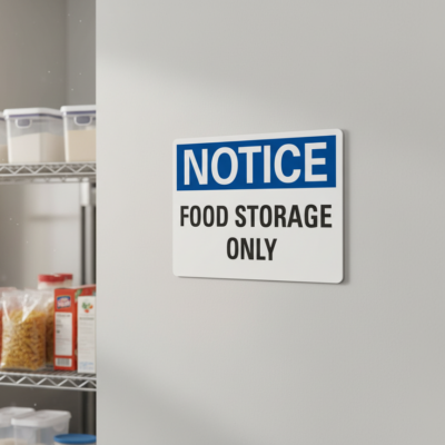Notice Food Storage Only