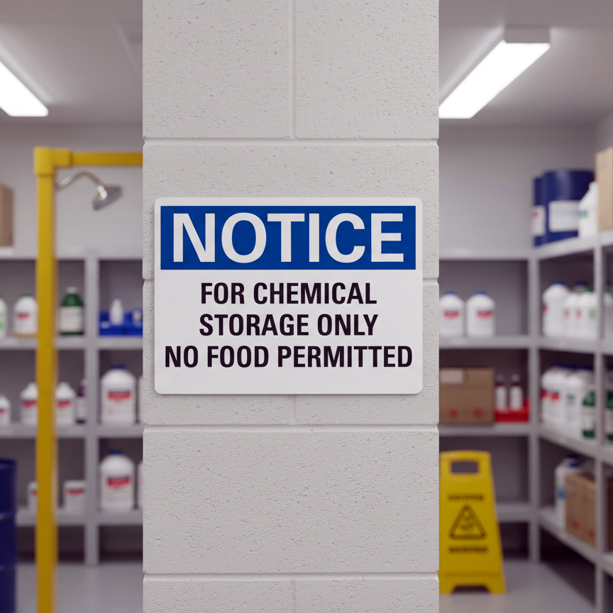Notice For Chemical Storage Only No Food Permitted - Image 2