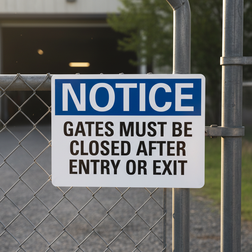 Notice Gates Must Be Closed After Entry Or Exit - Image 2