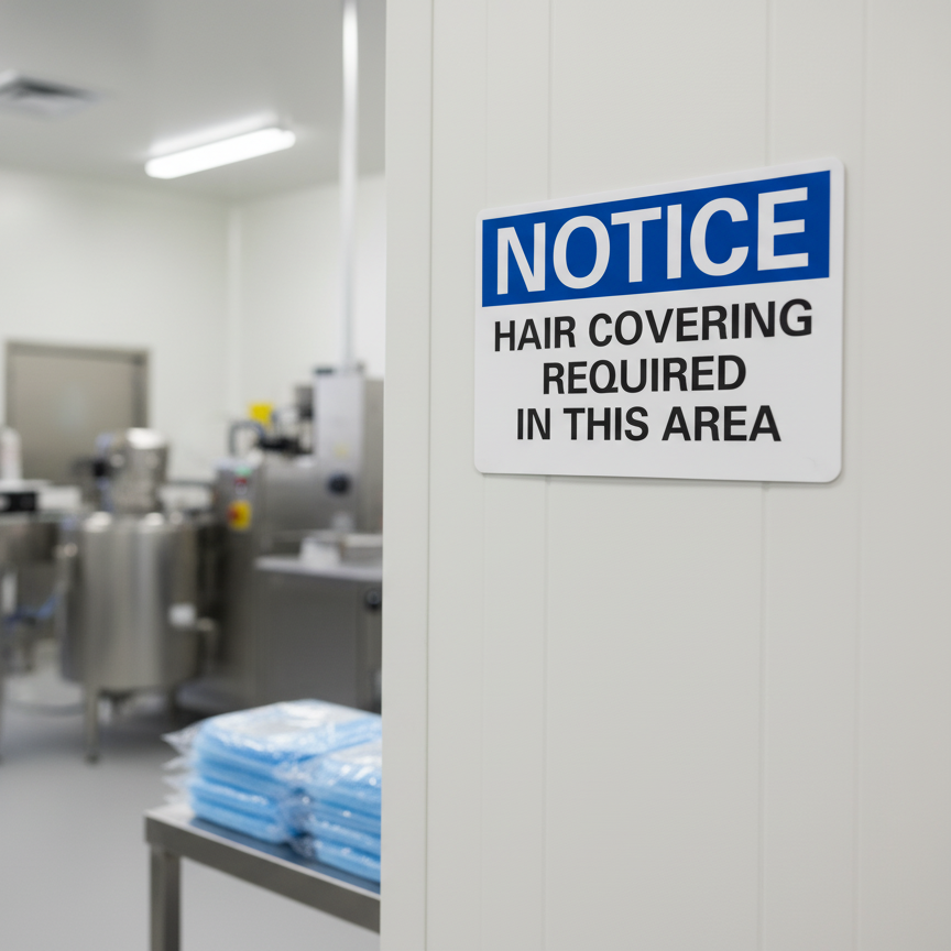 Notice Hair Covering Required In This Area