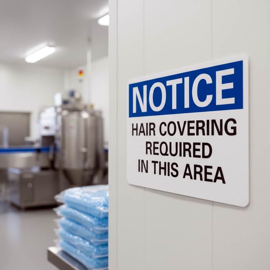 Notice Hair Covering Required In This Area - Image 2