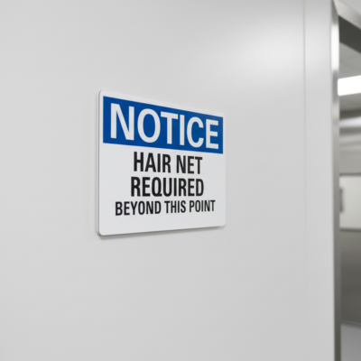 Notice Hair Net Required Beyond This Point