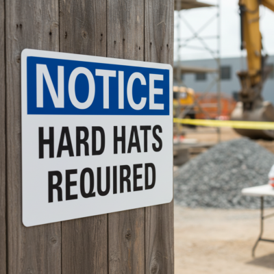 Notice Hard Hats Required