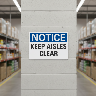 Notice Keep Aisles Clear