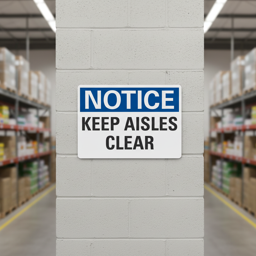 Notice Keep Aisles Clear