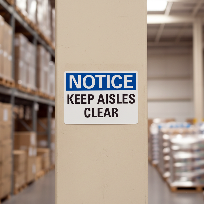 Notice Keep Aisles Clear - Image 2