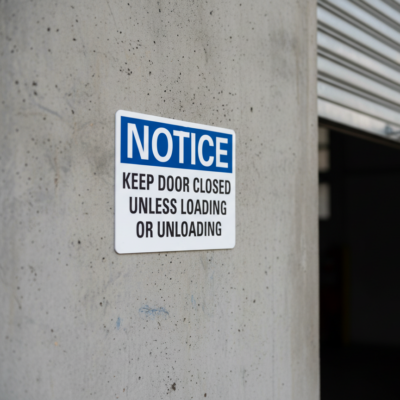 Notice Keep Door Closed Unless Loading Or Unloading