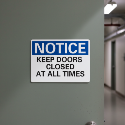 Notice Keep Doors Closed At All Times