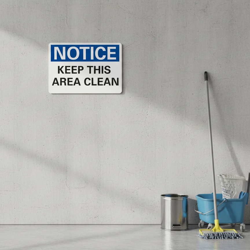 Notice Keep This Area Clean