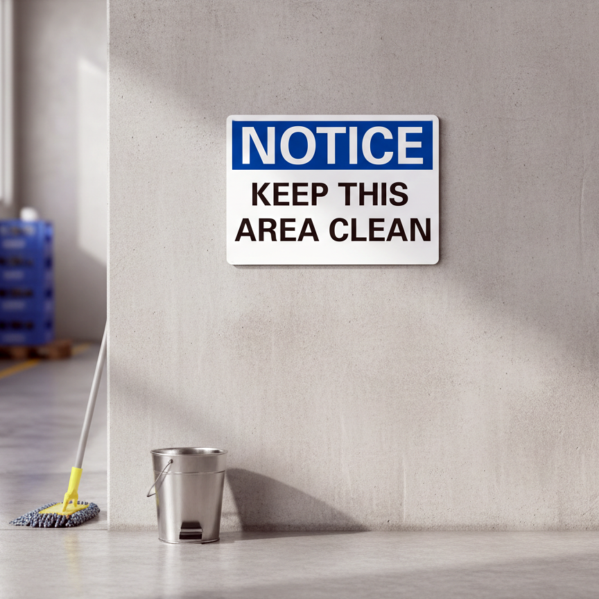 Notice Keep This Area Clean - Image 2