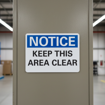 Notice Keep This Area Clear