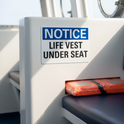 Notice Life Vest Under Seat
