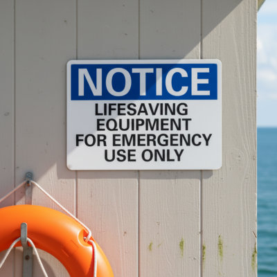 Notice Lifesaving Equipment For Emergency Use Only
