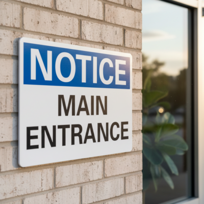 Notice Main Entrance