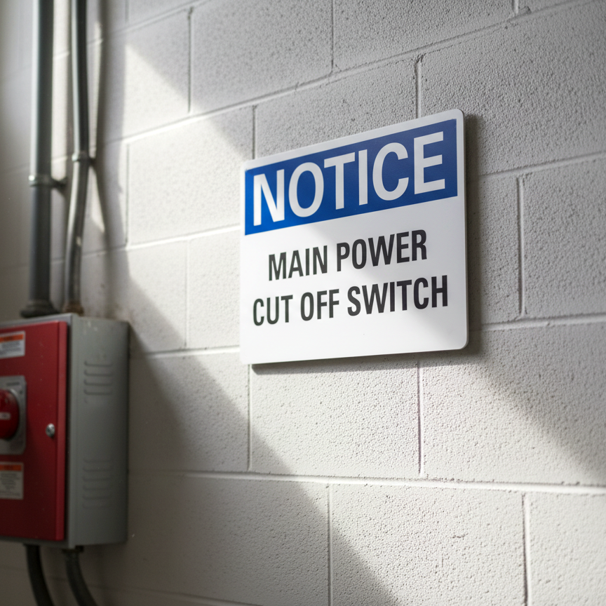 Notice Main Power Cut Off