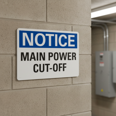 Notice Main Power Cut-Off