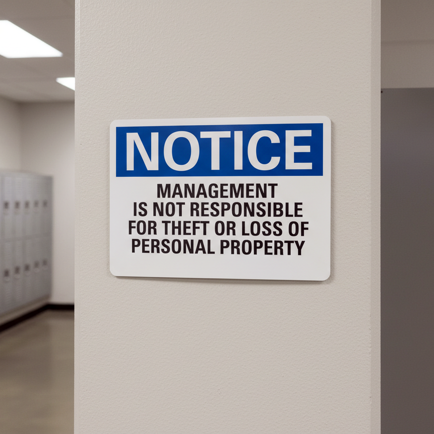 Notice Management Is Not Responsible For Theft - Image 2