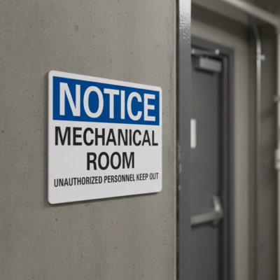 Notice Mechanical Room Unauthorized Personnel