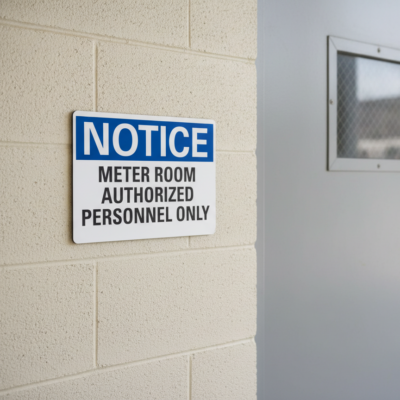 Notice Meter Room Authorized Personnel Only