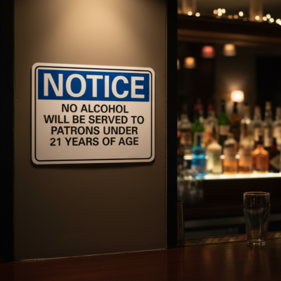 Notice No Alcohol Will Be Servedto Patrons Under