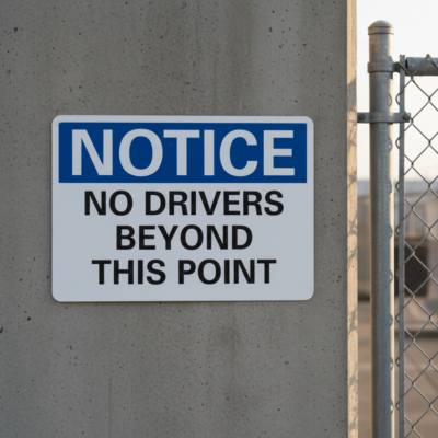 Notice No Drivers Beyond This Point