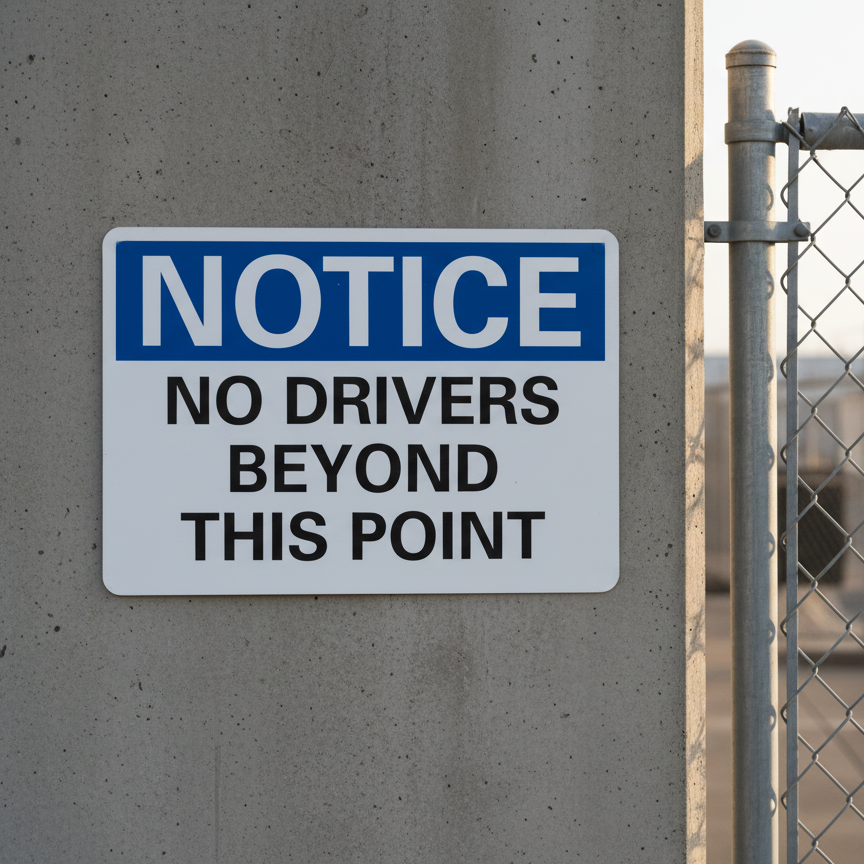 Notice No Drivers Beyond This Point