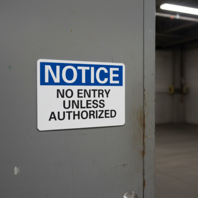 Notice No Entry Unless Authorized