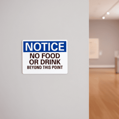 Notice No Food Or Drink Beyond This Point