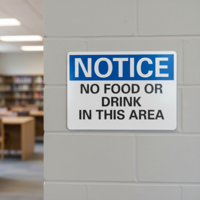 Notice No Food Or Drink In This Area