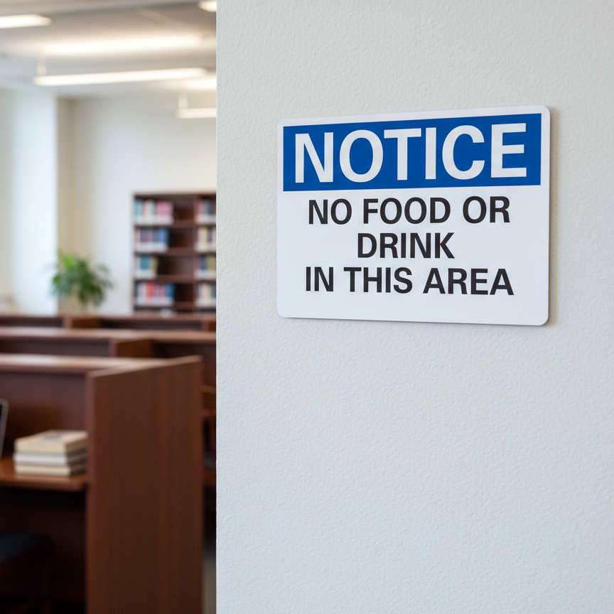 Notice No Food Or Drink In This Area - Image 2