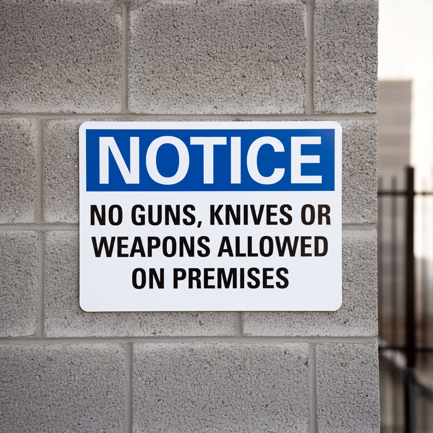Notice No Guns, Knives Or Weapons Allowed On - Image 2