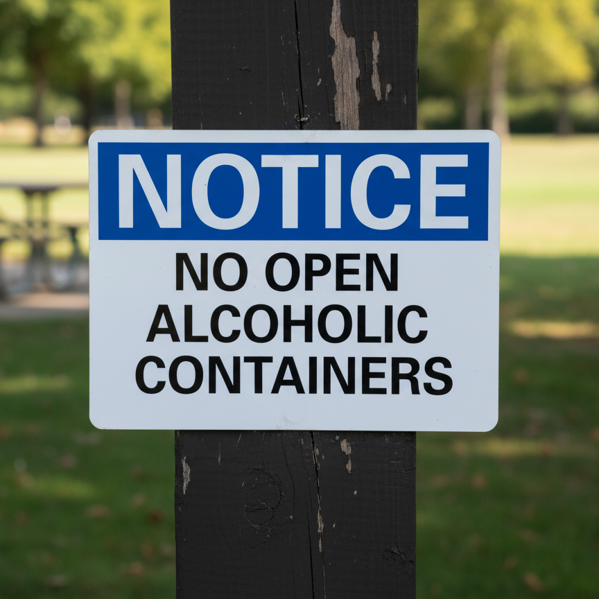 Notice No Open Alcoholic Containers
