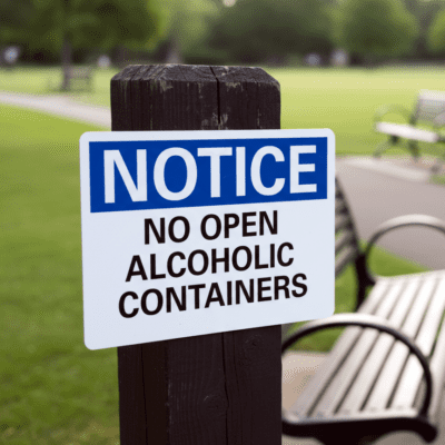 Notice No Open Alcoholic Containers