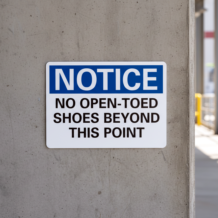 Notice No Open Toed Shoes Beyond This Point - Image 2