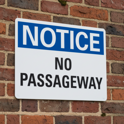 Notice No Passageway