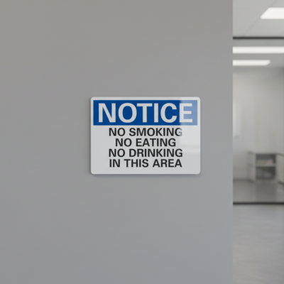 Notice No Smoking No Eating No Drinking In