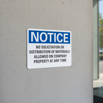 Notice No Solicitation Or Distribution Of Materials