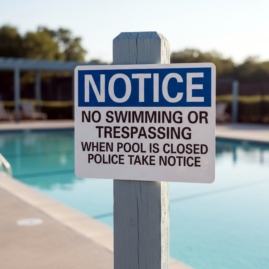 Notice No Swimming Or Trespassing When Pool - Image 2