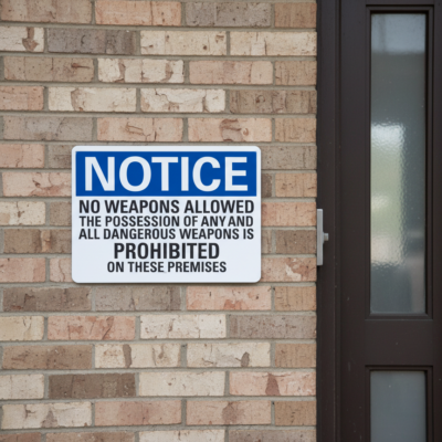 Notice No Weapons Allowed The Possession Of