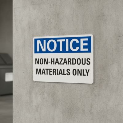 Notice Non-Hazardous Materials Only