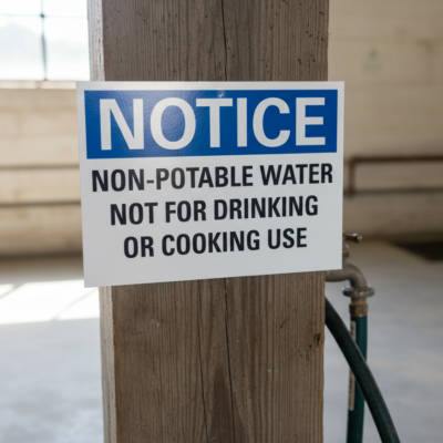 Notice Non-Potable Water Not For Drinking Or