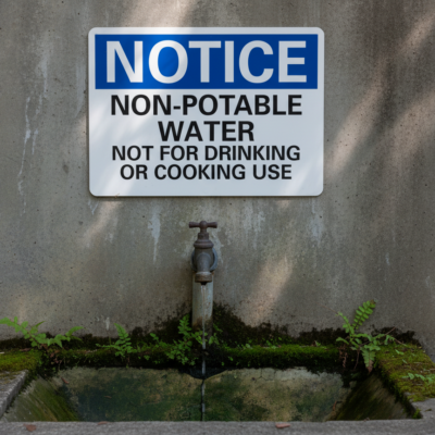 Notice Non-Potable Wate Not For Drinking Or